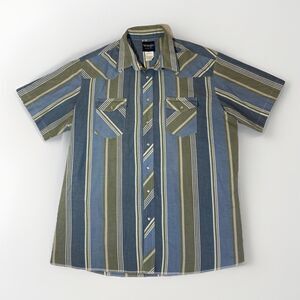 Vintage Pearl Snap Wrangler Western Shirt Cowboy Mens Size 2XLT